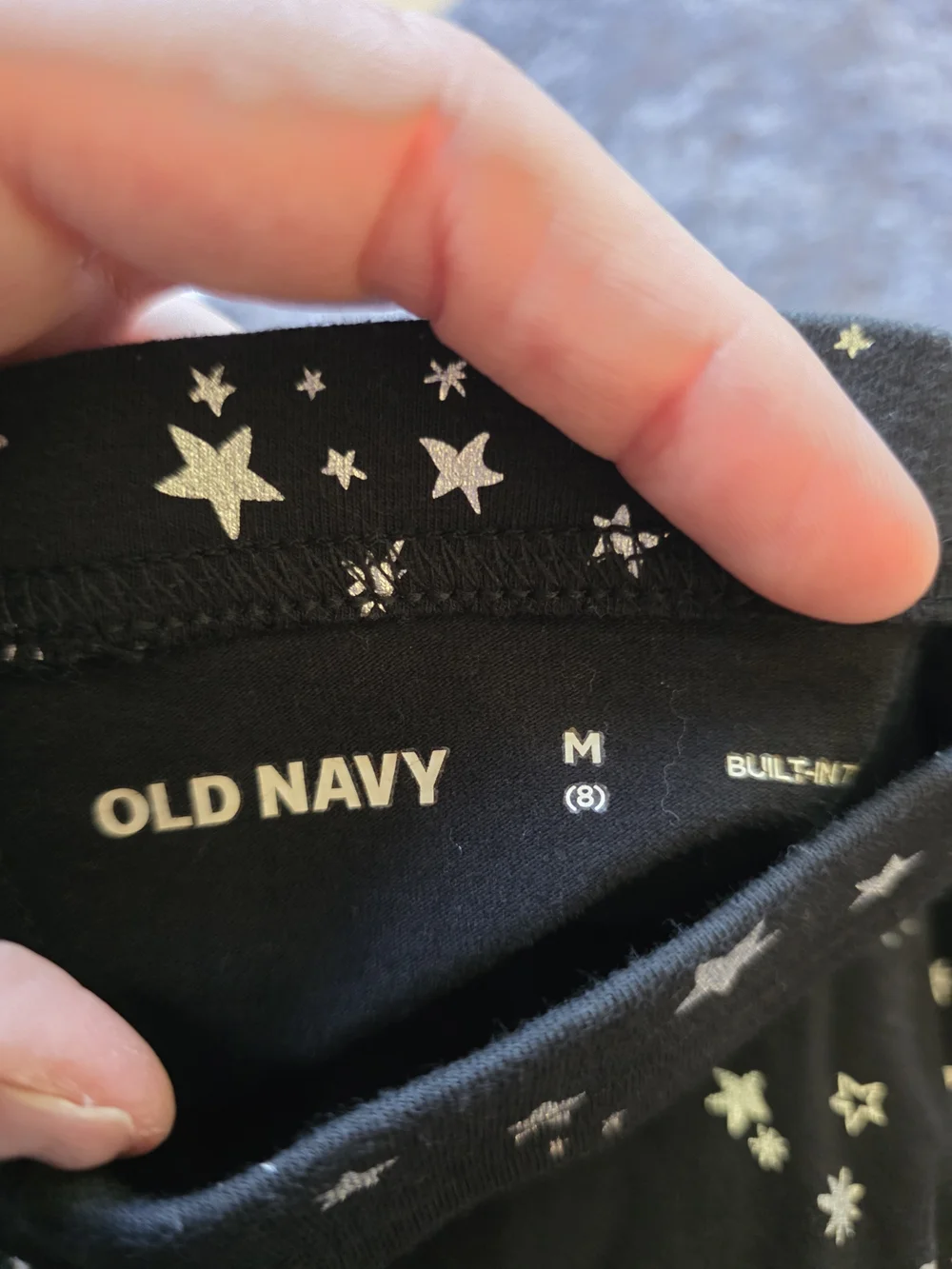 Old Navy Black Leggings with White Star & Moon Print